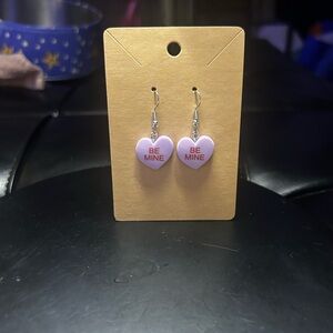 Handmade Be Mine Heart Earrings